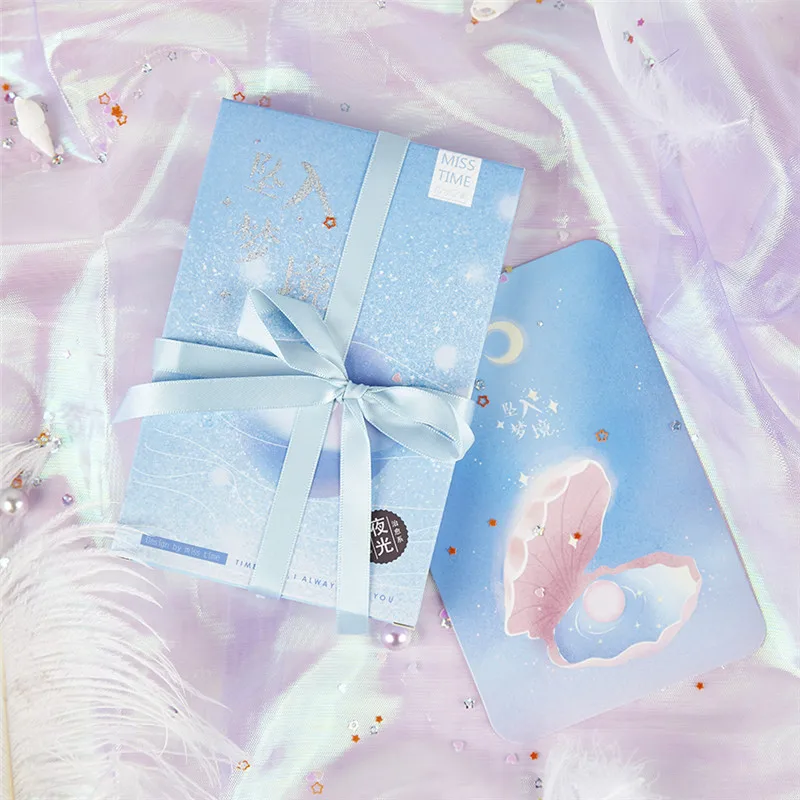 창의적인 낙하 꿈의 야광 엽서, DIY 인사 카드, 생일 편지, 선물 카드, 메시지 카드, 30 개/세트