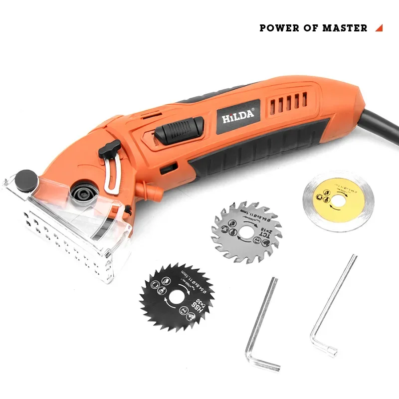 

Mini Circular Saw 650W Circular Saw with 3 Saw Blades and Vacuum Adapter Electric DIY Saw Cut Wood Metal