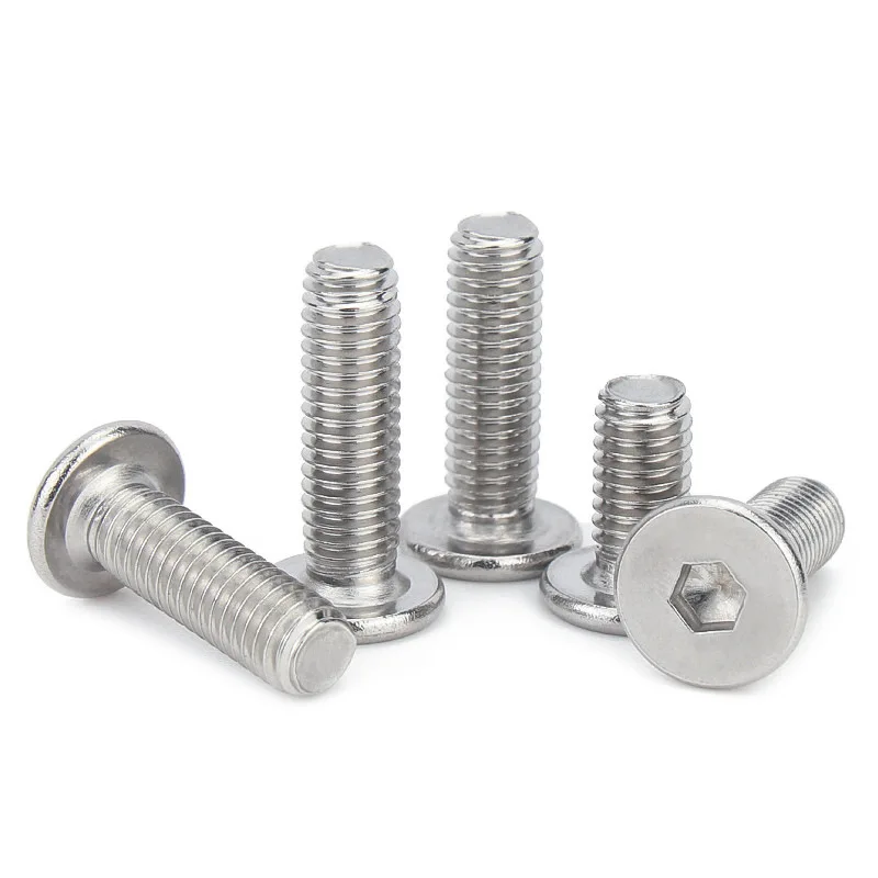 Stainless Steel Screws 10pcs/lot 304 stainless steel hexagonal CM screws ultra thin super flat wafer head bolts M1.6 M2 M2.5 M3 M4 M5 M6 M8
