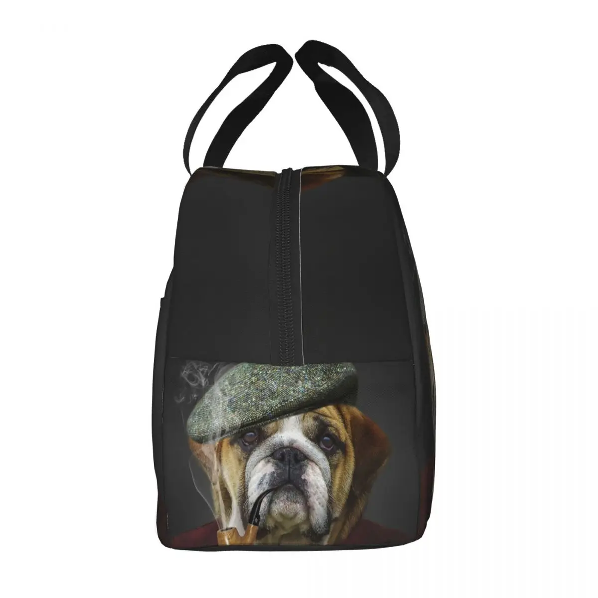 English Bulldog Painting Lunch Bag Portable Cooler Thermal Insulated British Dog Lunch Tote Box for Women Kids School Food Bags