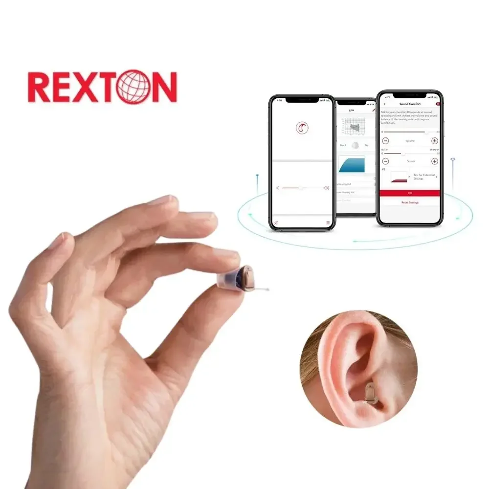 

Супер невидимые слуховые аппараты Rexton Inox, цифровой 8-канальный слуховой аппарат CIC, регулируемый слуховой аппарат с приложением для мягкой и умеренной глухоты