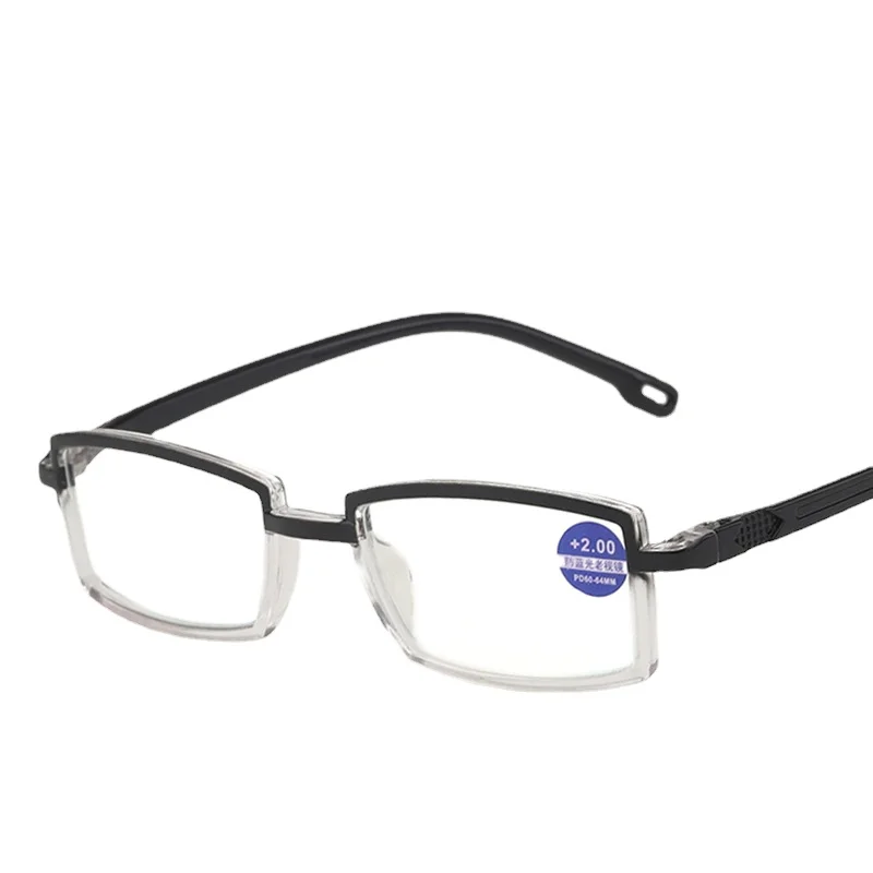 

Квадратные очки для чтения с защитой от синего света, женские металлические очки для мужчин и женщин, Полуободковые HD-очки для чтения