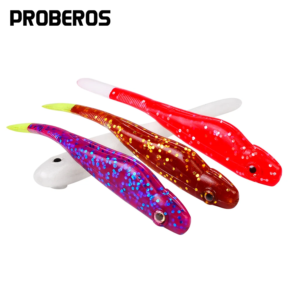 PROBEROS 10Pcs Fishing Soft Lures 10cm-5g Silicone Shad Baits