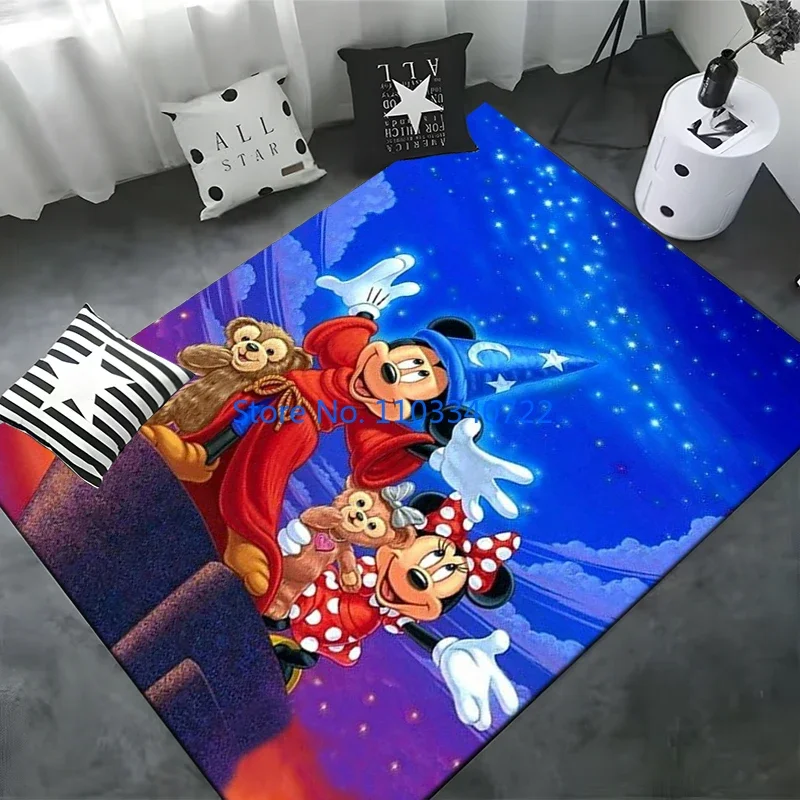 

Anime Magic Mickey Minnie Mouse Rug Carpets Decor for Living Room Children's Bedroom Sofa Doormat Bathroom Kids Floor Mat