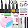 Manicure Set 8ML Gel Nail Polish Kit With LED Nail Lamp Semi Permanent UV Varnish Soak Off Gel Polish Nail Art Set Base Top Coat 3