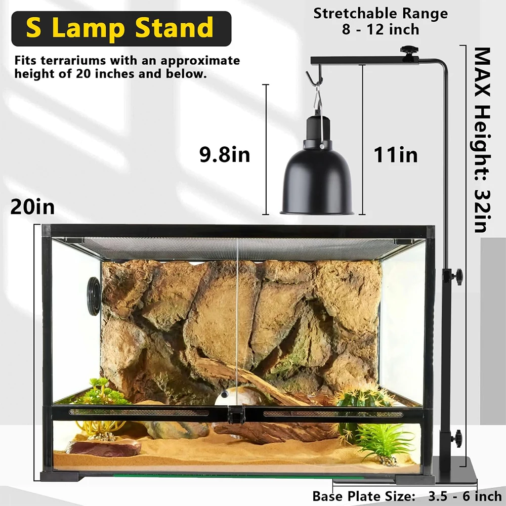 100-240V UVB Animal Heating Lamp Holder E27 UVB Pet Turtle Reptile Light Bulb Bracket Lampshade Emission Lamps For Feeding Box