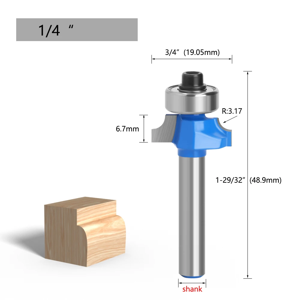 LAVIE 1pc 6mm 1/4 Schaft Kleine Ecke Runde Router Bit Für Holz Einfassung Holzbearbeitung Mühle Klassische Cutter bit Für Holz MC01035 – Detail 4