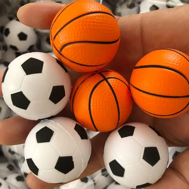 Squeeze Ball Toys Squeeze Ball Stress Relief Toy 4CM Football Basketball Baseball Tennis Soft Squishy Antistress Kid Outdoor Novelty Gag Toys