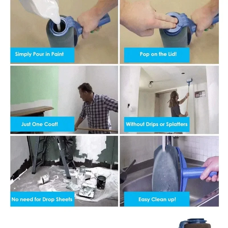 Professional Wall Paint Roller Set Multifunctional Clean-cut Edges Painting Rolling Brush For Wall Painting Treatment Tools paint brush paint roller wall brush rubber roller brush