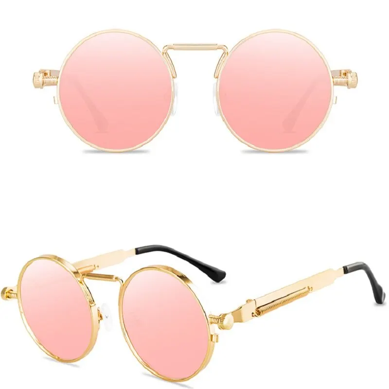 Polarized Sunglasses Steampunk Sunglasses Sports Sunglasses Retro Men Women Punk Style Colorful Round Metal Frame Uv400 Sunglasses