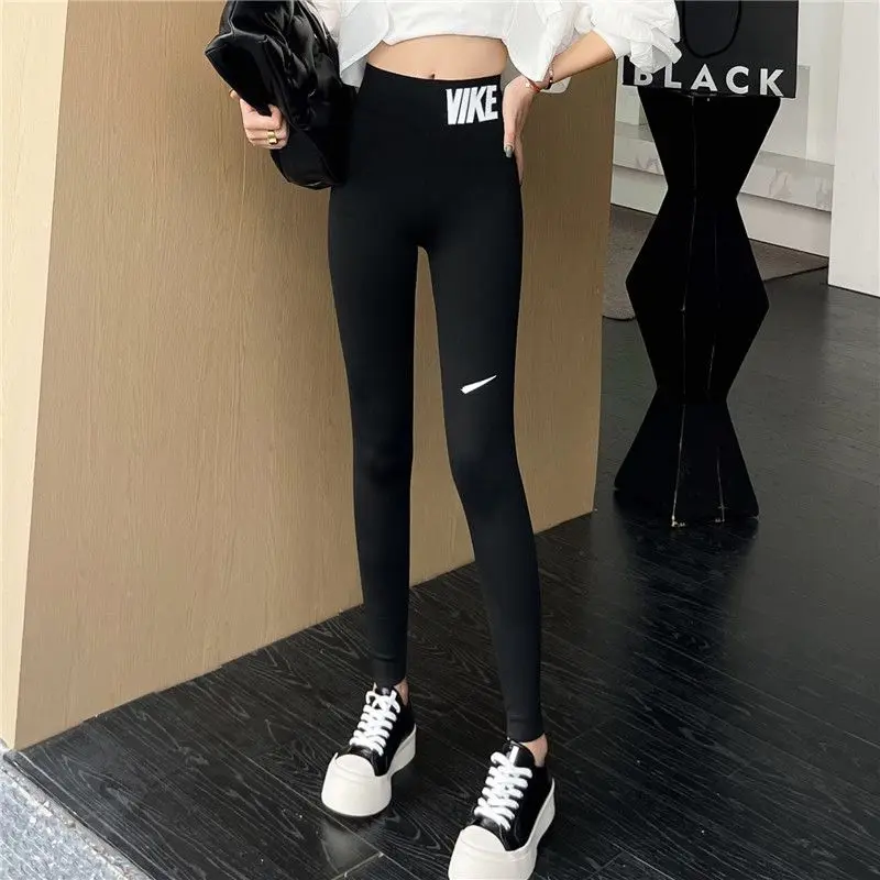 Shark Leggings Women's Outer Wear Velvet High Waist Hip Lift Pressure Tight Elastic Seamless Thin Yoga Barbie Pants
