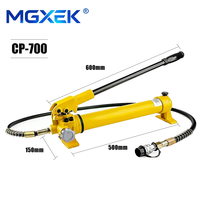 MGXEK 유압 핸드 펌프 CP-700은 크림핑 헤드, 프레싱 헤드, 커팅 헤드 및 기타 유압 공구와 호환 가능합니다.