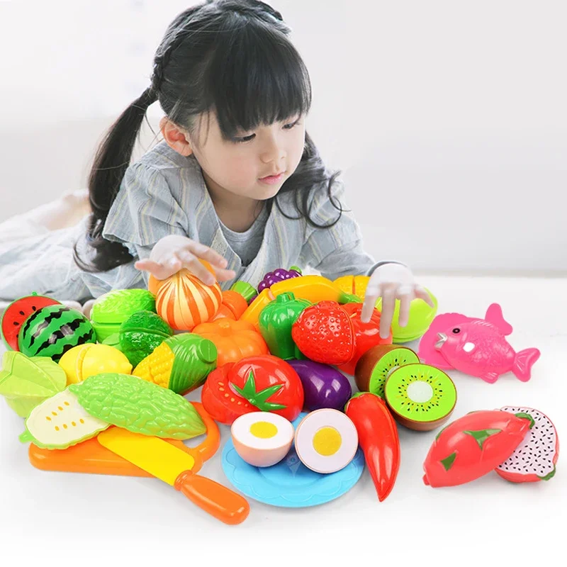 Role Play Educational Gift Baby Toy Pretend Play Food Set Fruits Vegetable Kitchen Playset for Kid's Gift Assembly Game educational toys kitchen toys pretend kitchen toys pretend food toys
