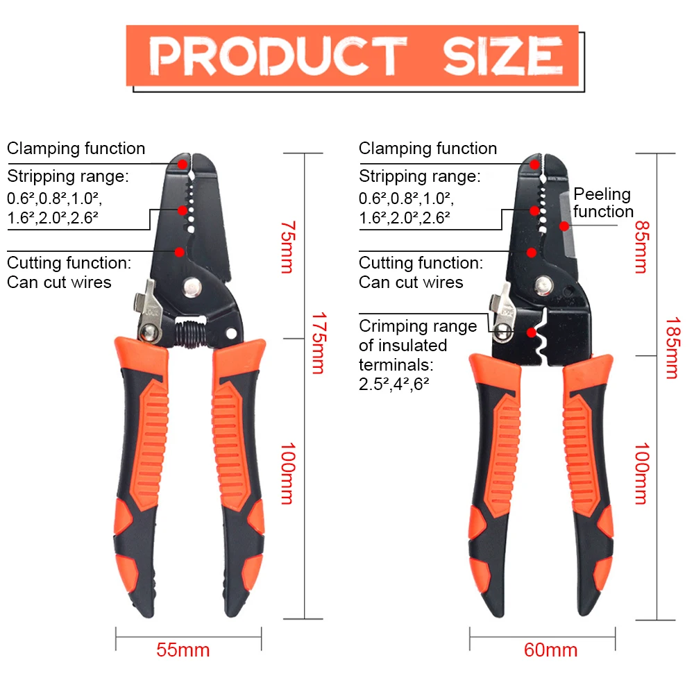 10 în 1 Clește de sertizare pentru dezimbrare Dezipător de sârmă Sertzor inel multifuncțional Electrician Peeling Rețea Instrumente de dezis cablu_voghion.com