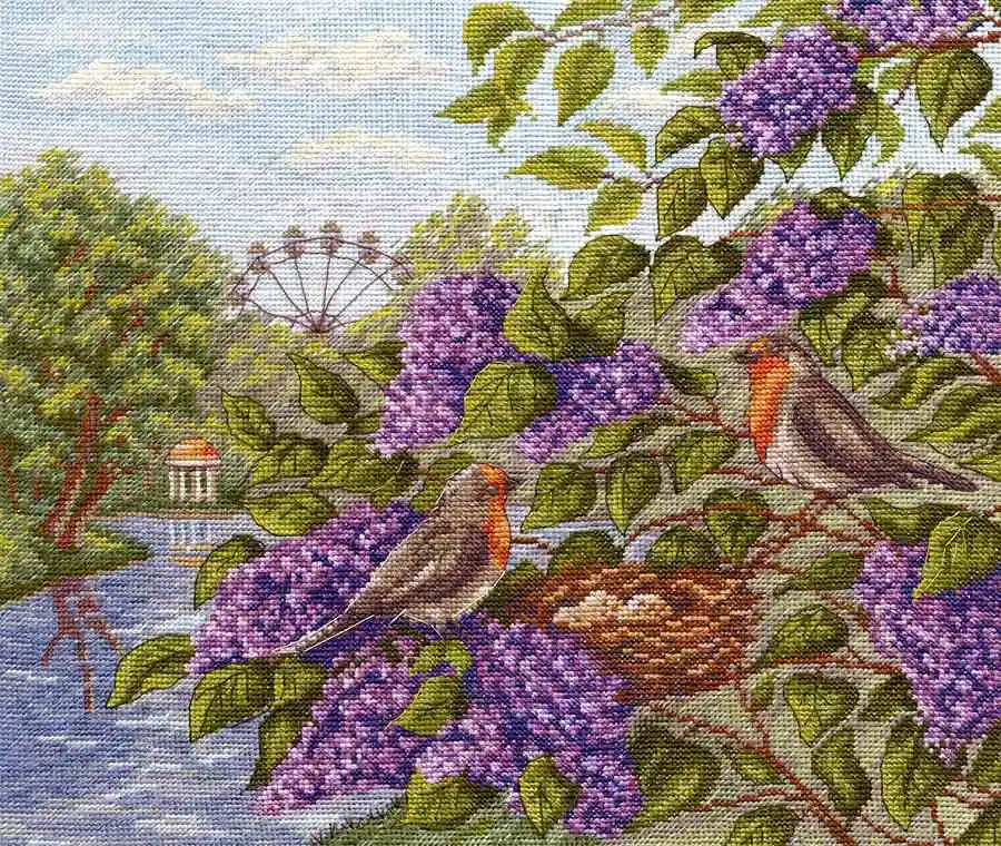 Panna Bird House Nei Fiori, Set Punto Croce, Stile Europeo, Ricamo, Soggiorno, Nuova Figura, 44-39, 2021