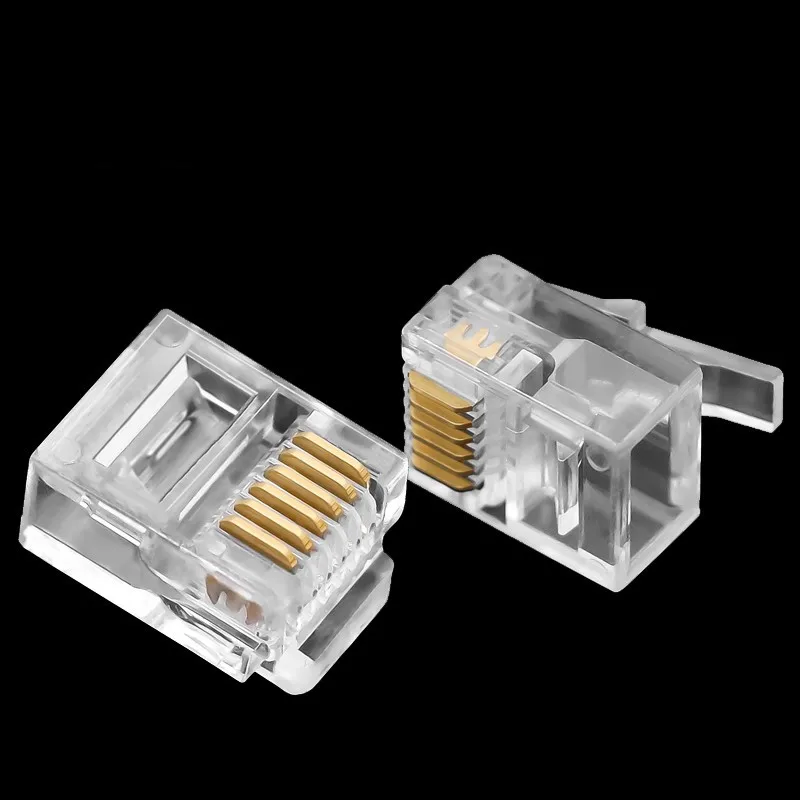 Conector do Telefone com Plugue Modular Rj11 6p6c 100 Peças