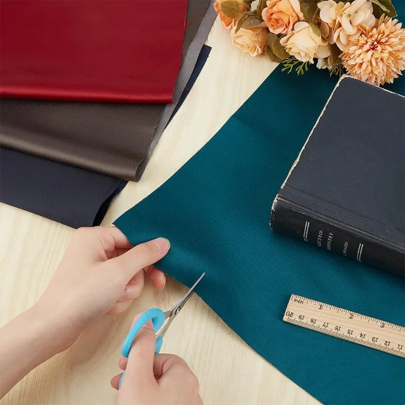4pcs 4 Colors Notebook Binding Cloth 19.7x17.1 inch Faux Suede Bookcover Fabric DIY Notebook Cloth Protective Cover Bookbinding