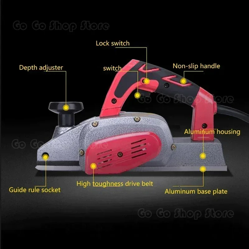 220V/1600W Desktop Electric Planer Portable Small Household Electric Planer Woodworking Tools 4