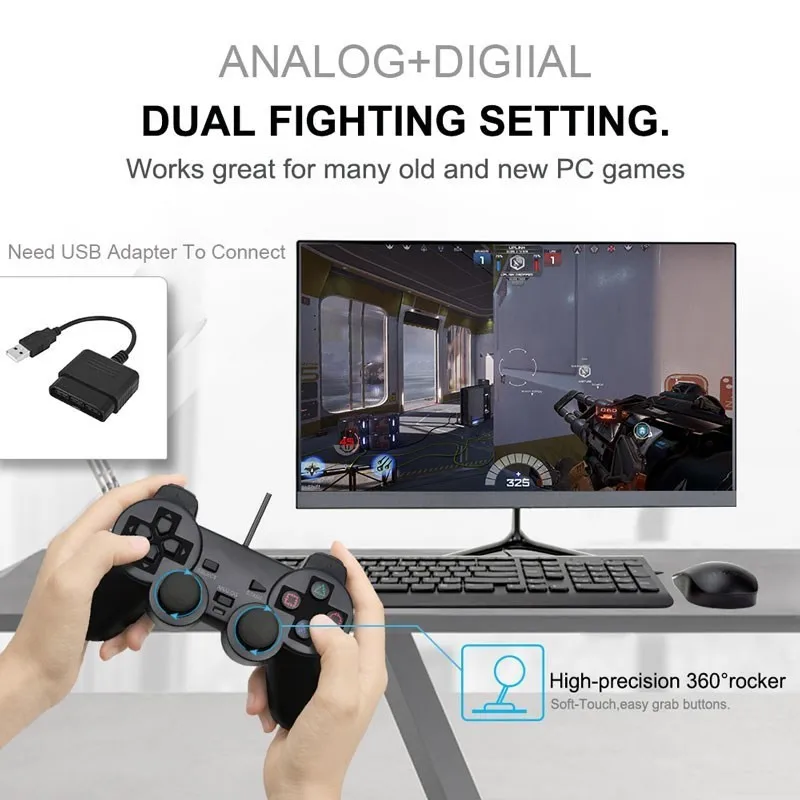 Game Controller Wired USB for PS2/PS3