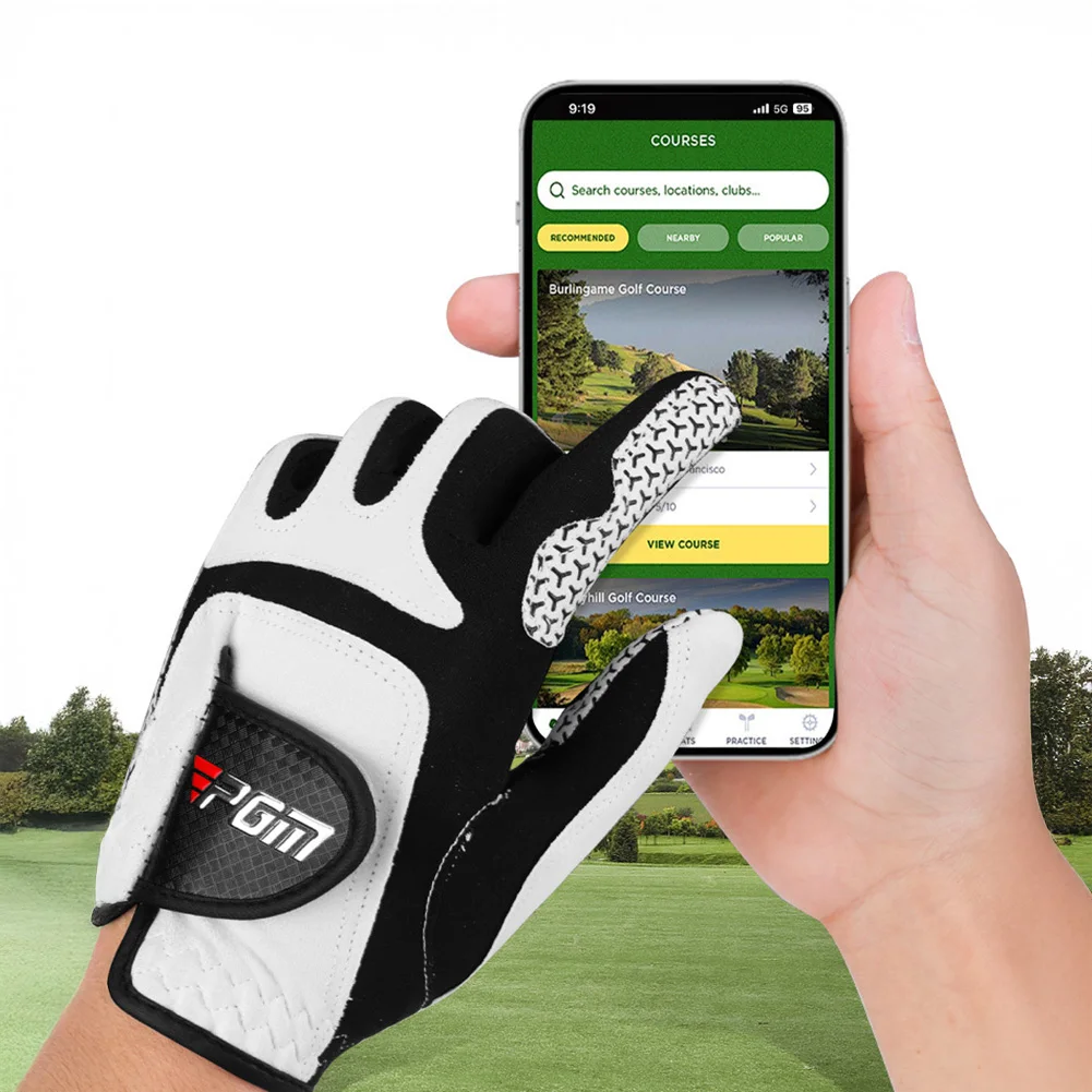 Golf High Elastic Magic Gloves Non slip Breathable Super Fiber Cloth Gloves for Men's Single Left Hand Blue Grey White