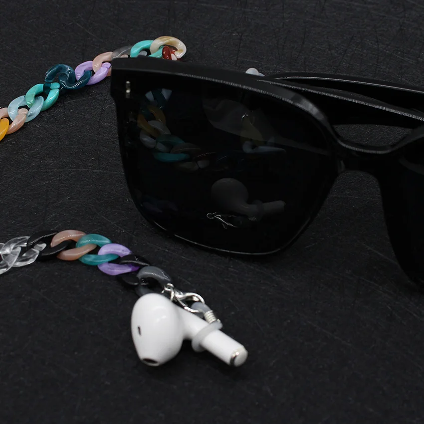 Trendy Acrylic Crystal Sunglasses Glasses Chain Mask Hangs Cord Strap Eyepieces Neck Fashion Lanyard Women Jewelry Accessories 4