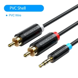Premium RCA Audio Splitter Cable for Home Theater and Amplifier Systems (PVC Shell)