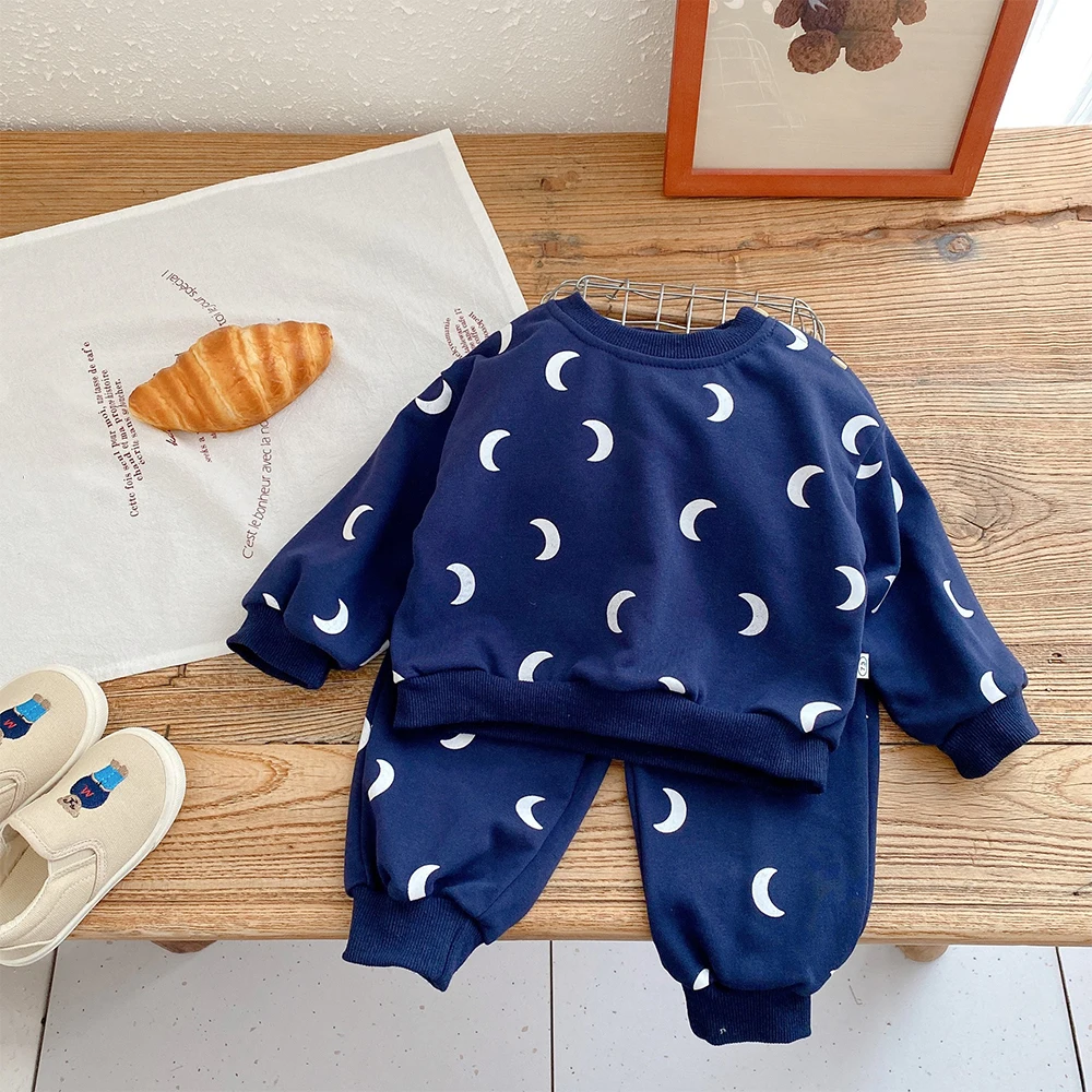 

Menoea Girls' Set 2023 Autumn New Casual Girls' Round Neck Maple Leaf Print Long Sleeve Top +Pants Set Fashion Clothing