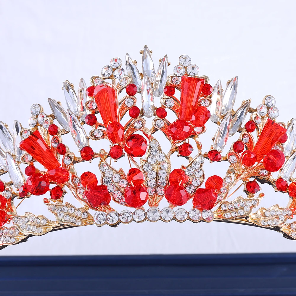 Upscale Crystal Gem Crown ornaments Stylish Noble Banquet Wedding Women's hair accessories