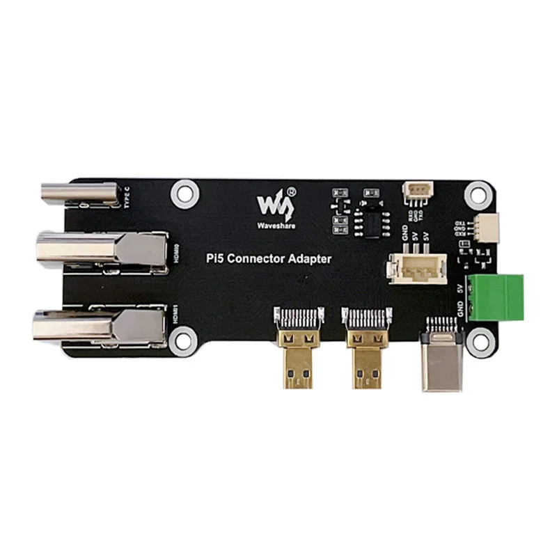 Raspberry Pi 5/4B Micro HDMI To HDMI Easy Adapter board Dual 4K Outputs All Ports To Pi's USB Side UART raspberry pi expansion board,raspberry pi,development board