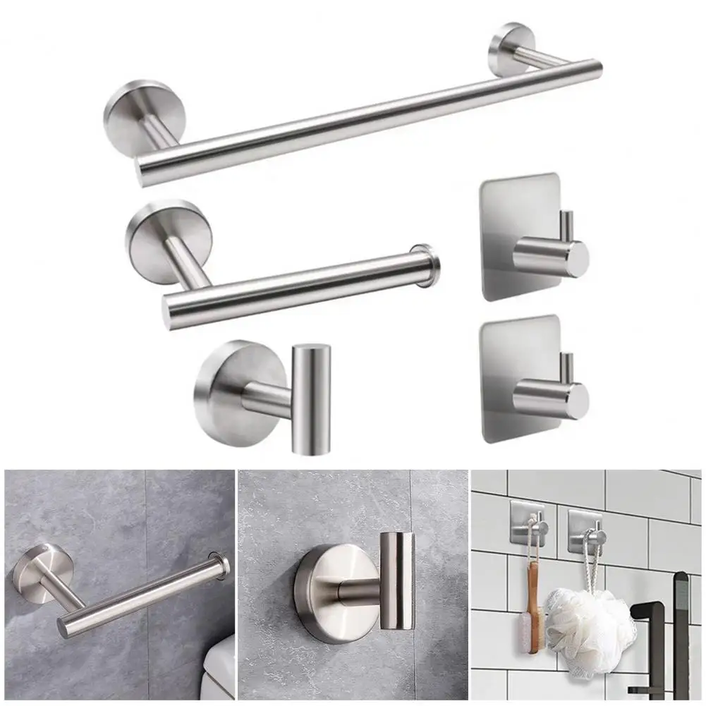 Bathroom Accessories Towel Rack Set Elegant Bathroom Hardware Set with Towel Bar Storage Rack Polished Surface for Easy