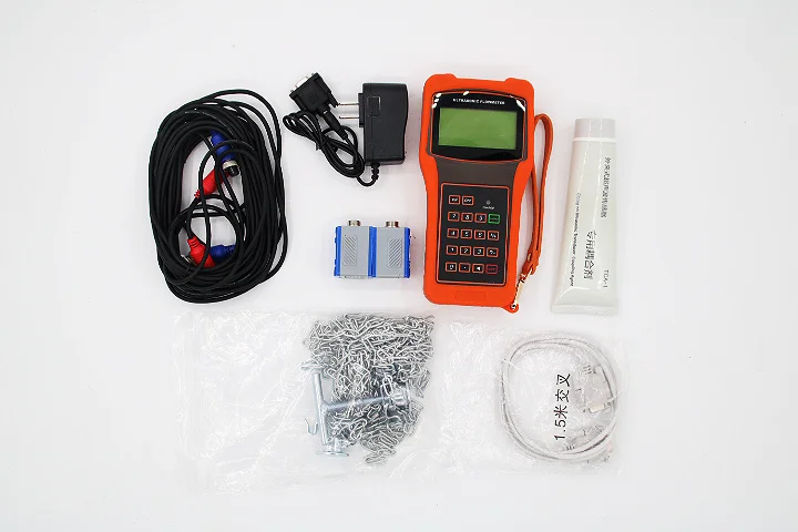 Asmke Portable Handheld Ultrasonic Flow Meter Digital LCD Display Liquid Water Oil Gasoline Fuel Measurement