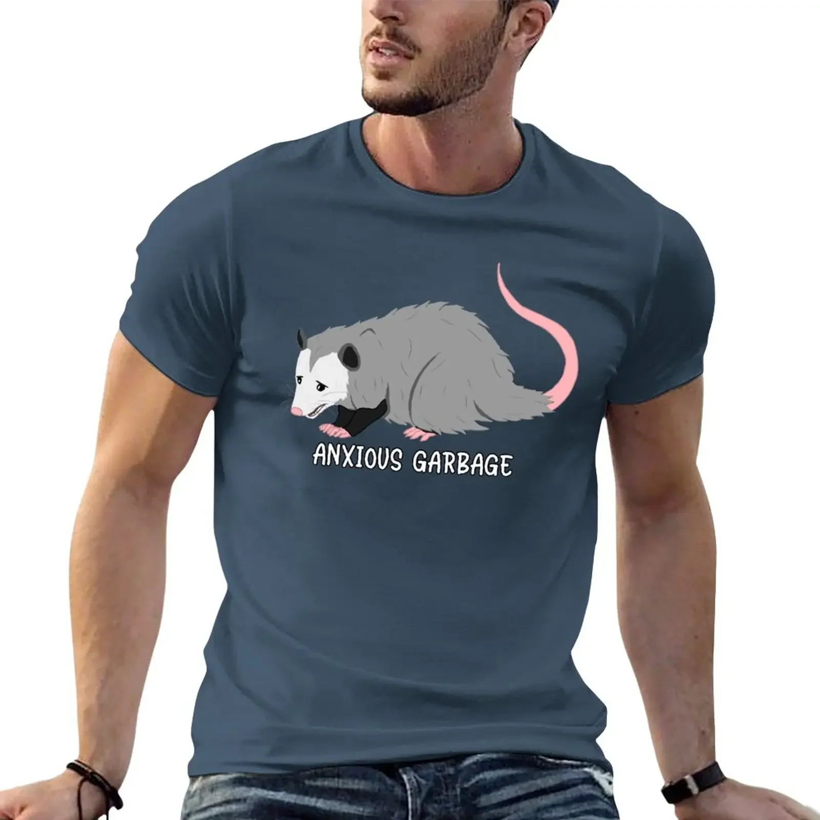 

Anxious Garbage Opossum T-Shirt blanks sweat mens t shirt graphic
