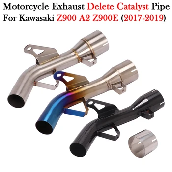 For KAWASAKI Z900 A2 Z900E 2017 - 2019 Motorcycle Exhaust Delete Catalyst Middle Link Pipe Escape Moto Connect Original Muffler