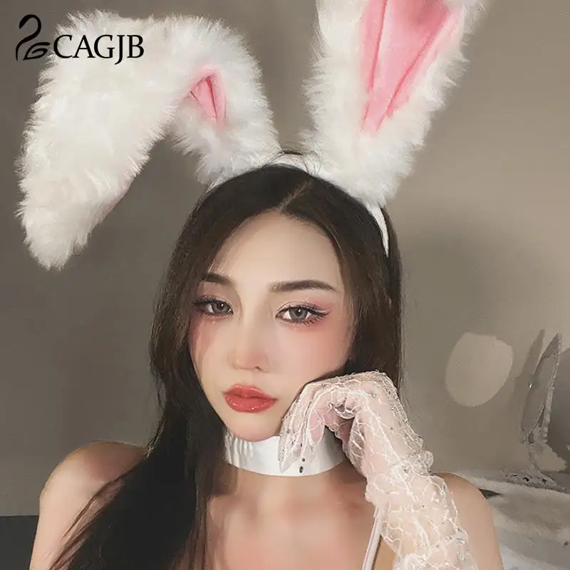 Cute Girls Plush Long Rabbit Ear Hair Bands Headwear Headband Women Girl Anime Cosplay Hair Accessories Headdress