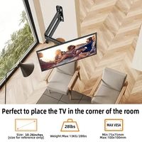 Adjustable TV Mounts Wall Mount Bracket Supports 10"-26" LED/LCD TVS,Holds Up to 15kg, VESA 100*100, Home Office Use TV Stand - Image 2