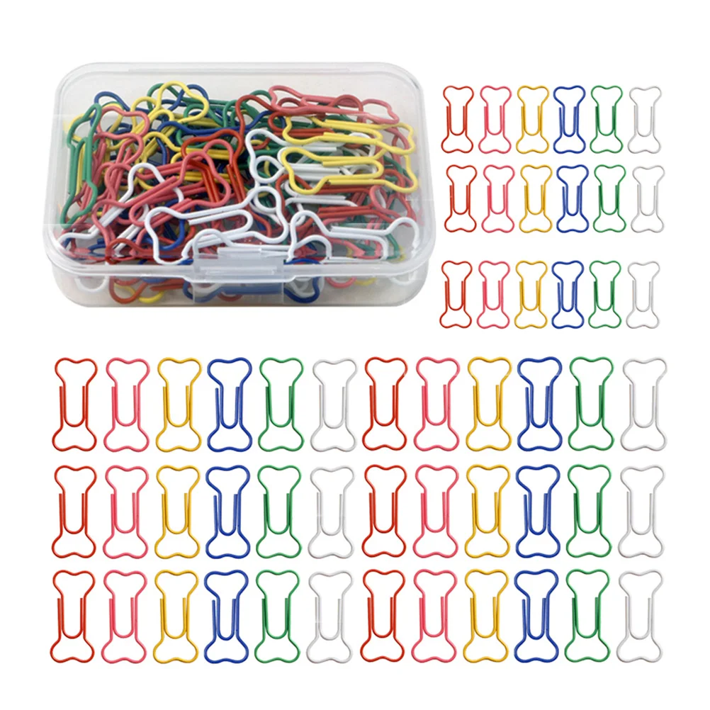 

Nuobesty Office Paper Clips Bone Shape Cute Small Clamps Assorted Colors Note Bookmarks Planner Supplies Gifts