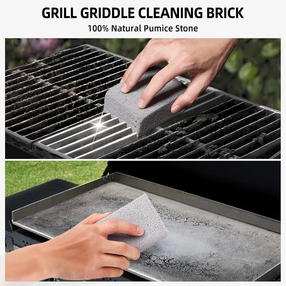 BBQ Grill Cleaning Brush Brick Block Barbecue Cleaning Stone Pumice Brick for Barbecue Rack Outdoor Kitchen BBQ Tools