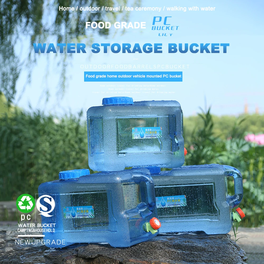 18/20/22L Car Water Buckets Food Grade Portable Water Tank Large-Capacity with Faucet Outdoor Accessories for Hiking Fishing 2