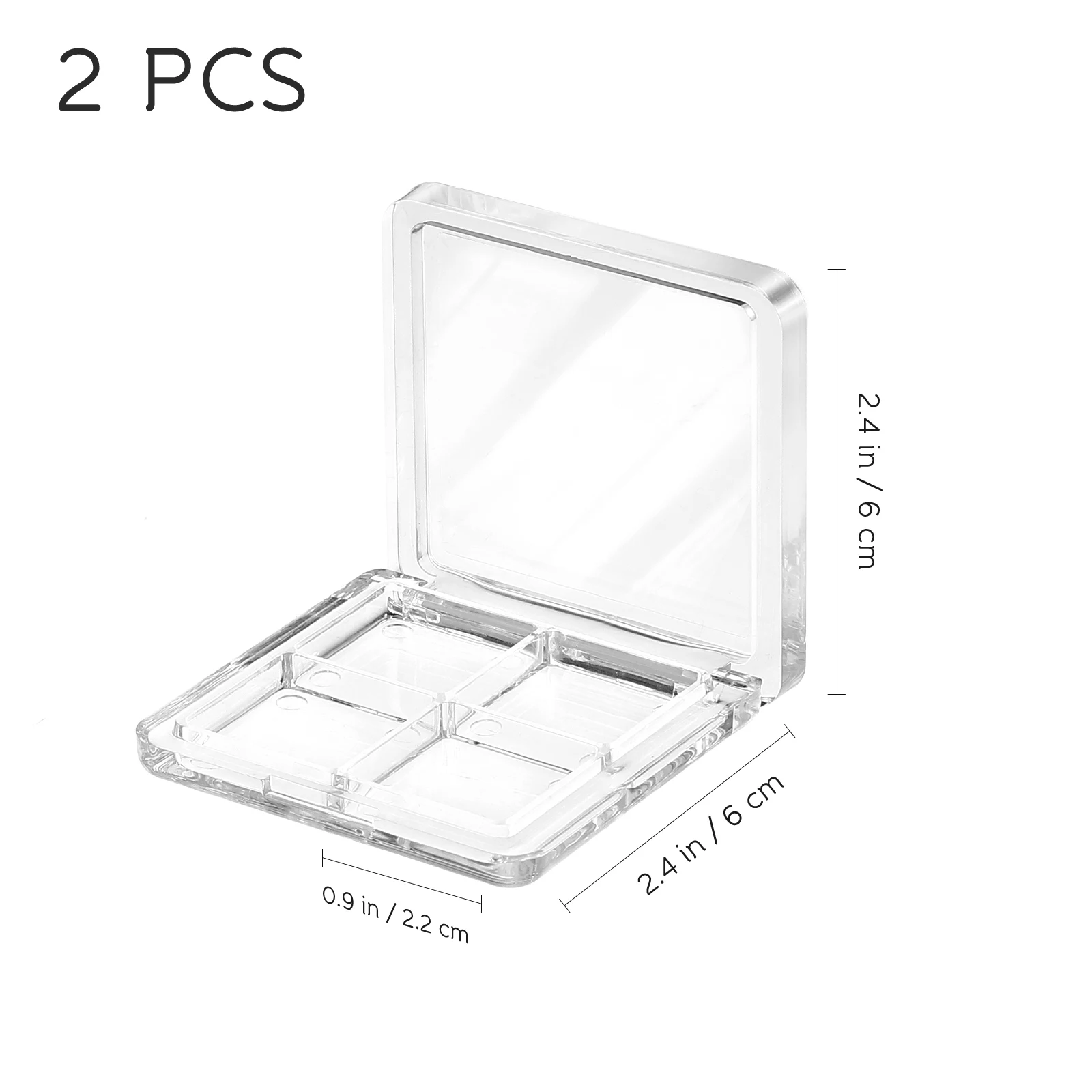 Eye Shadow Pallet Grids Storage Case 2pcs Empty Makeup DIY Container
