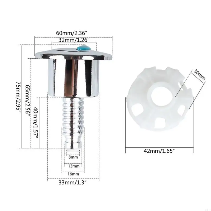 Y98E Toilet Dual Flush Oval-shape Push Button Electroplating Water Tanks Push Water Saving Rod Bathroom Accessories