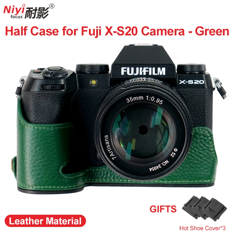 本革カメラベースケース,ハンドル付きパームプリント,Fujifilm X