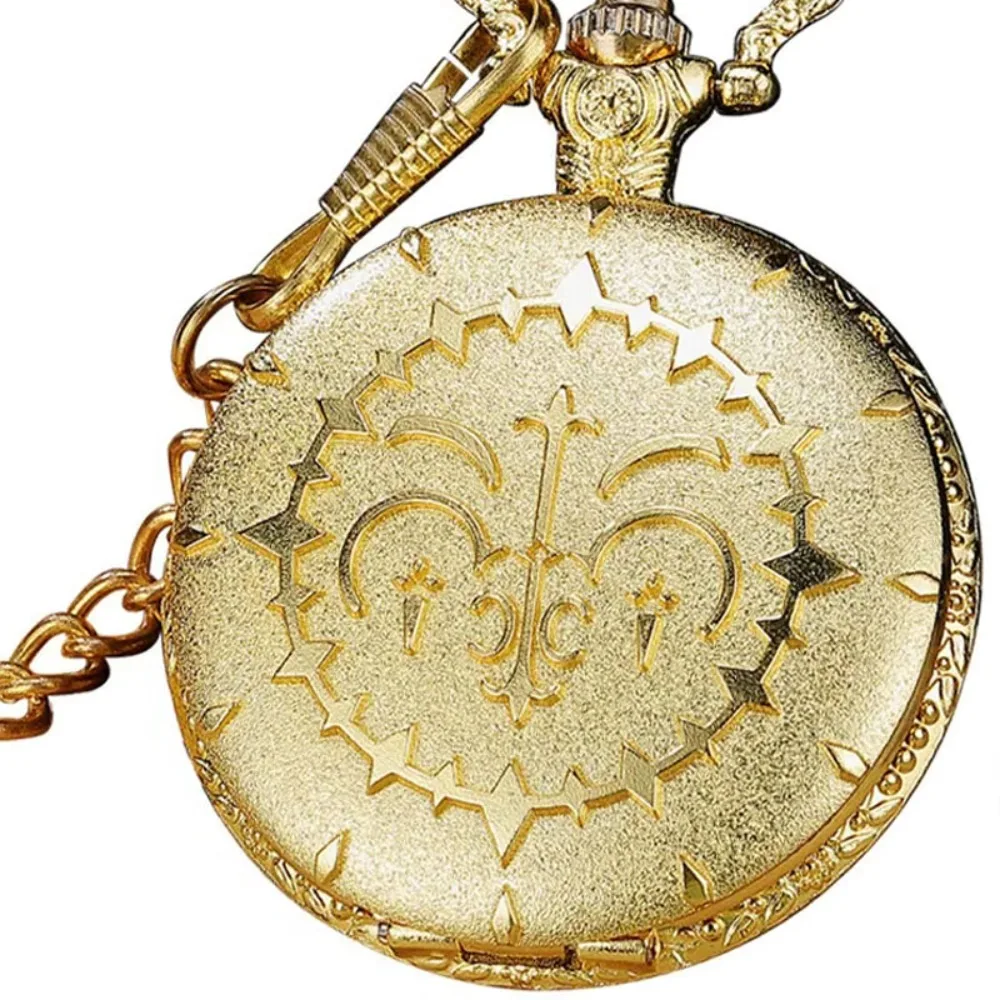 

Antique Steampunk Vintage Roman Numerals Quartz Pocket Necklace Pendant Clock Gift Golden Fob Watch Chain classica pocket watch