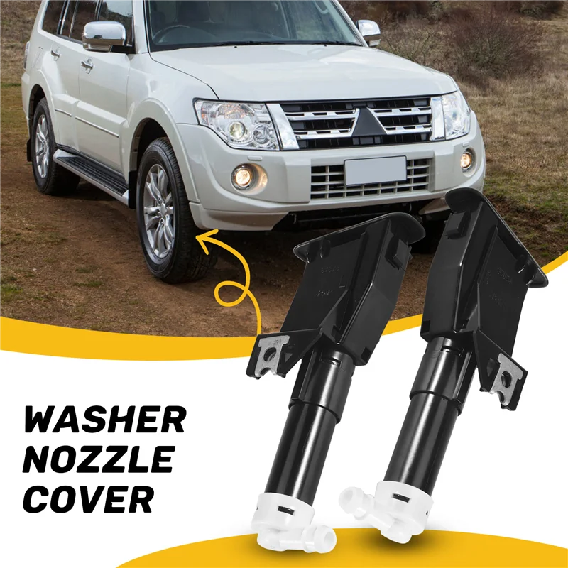 미쓰비시 파제로 V93 V97 2006-2019 8264A027 8264A028 8264A025 8264A026용 커버 캡이 있는 신뢰할 수 있는 자동차 헤드라이트 와셔 노즐