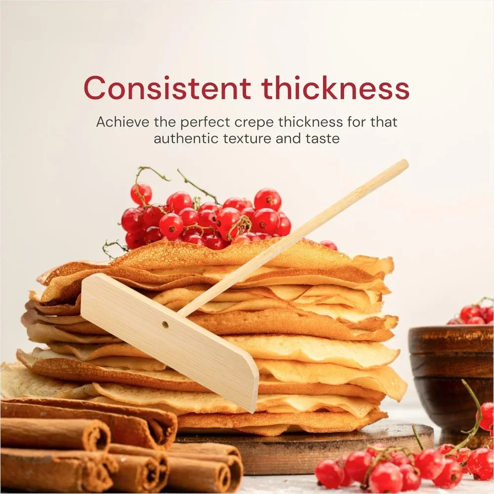 Crepe Spreading Tool, Batter Crepe Tool, T-shaped Pastry-Wooden Baking Stick-Kitchen Pancake/crepes Making Tool
