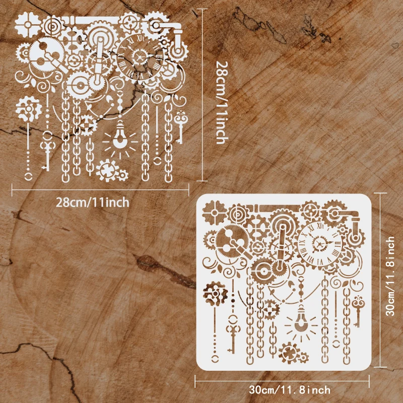 Set 9 Stencil Per Pittura Con Motivi Geometrici – Maschere Riutilizzabili In PET 13x13 Cm – Per Decorazione Mobili, Pareti, Album E Graffiti Fai Da Te - 3