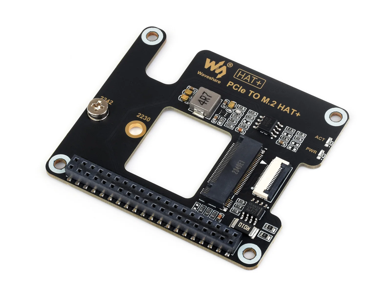 Waveshare PCIe to M.2 , Raspberry Pi 5 , NVMe  M.2 ָ Ʈ ̺,  б  