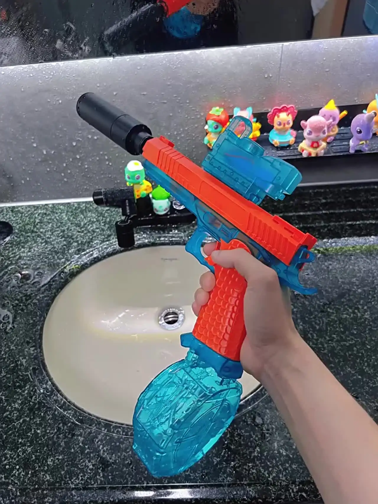 Pistolet à Eau Électrique Auto – Puissant, Longue Portée 10 M, Réservoir 450 Ml, Idéal Pour Enfants Et Adultes (Orange)