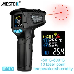Advanced Non-Contact Infrared Thermometer with Laser Temperature Imaging and Color LCD Display (IR01D)