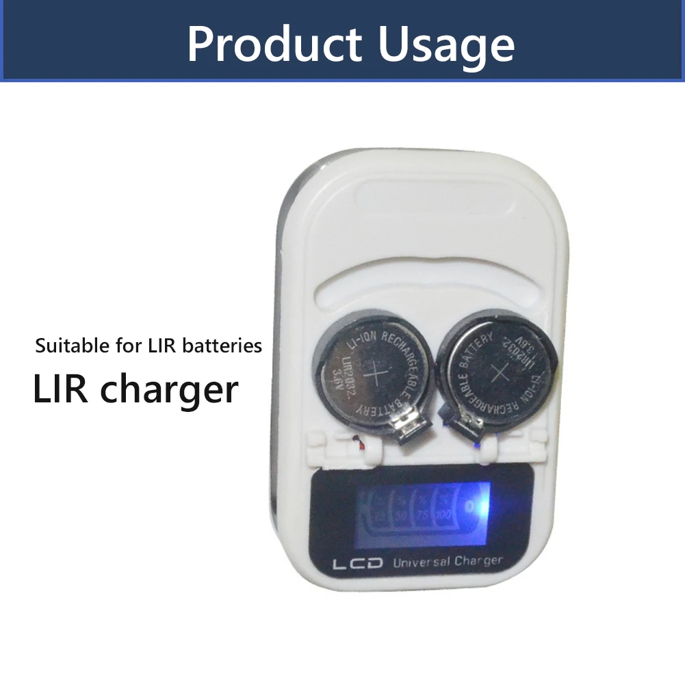 Button Battery Charger Recharging For Lir2016 Lir2025 Lir2032 Ml2016 Ml2025 Ml2032 Us Plug