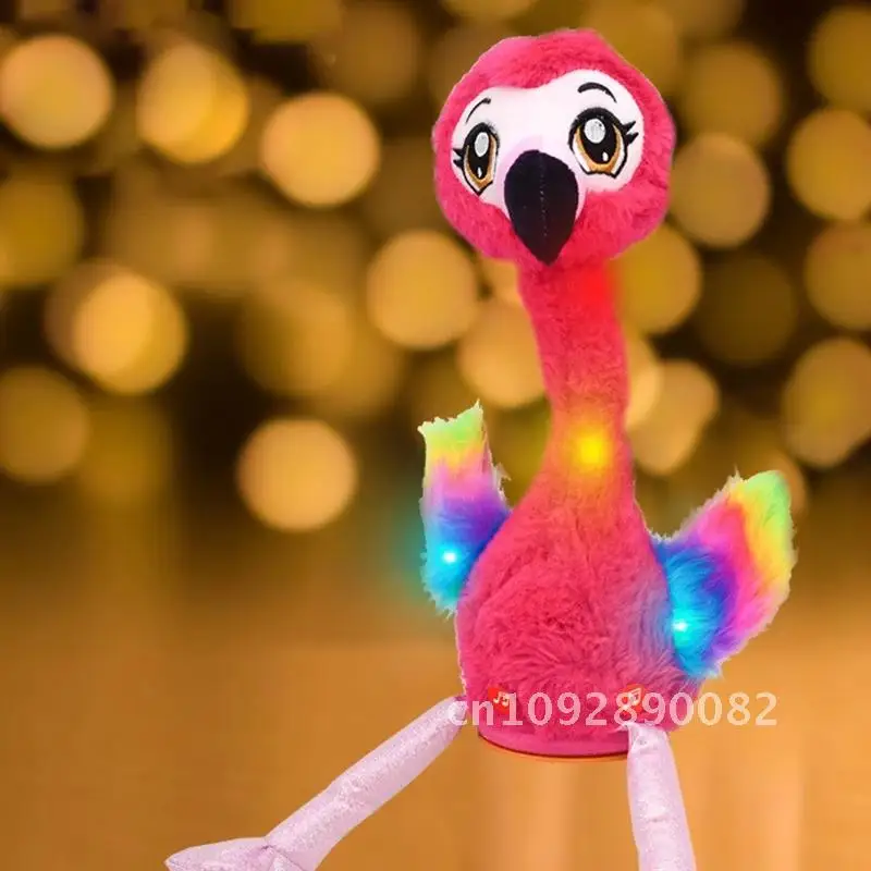 1 Pets Plush Flamingo Interactive Toy Figures Singing And Pink Pc Animals Toy Stuffed Flamingo Alive Dancing Interactive